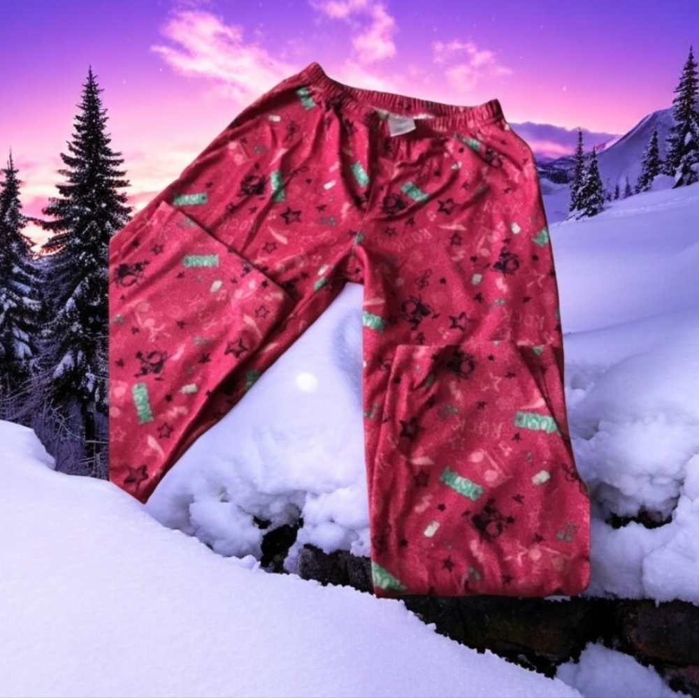 Kids pajama bottoms size L10/12 pink music logo cute pj bottoms